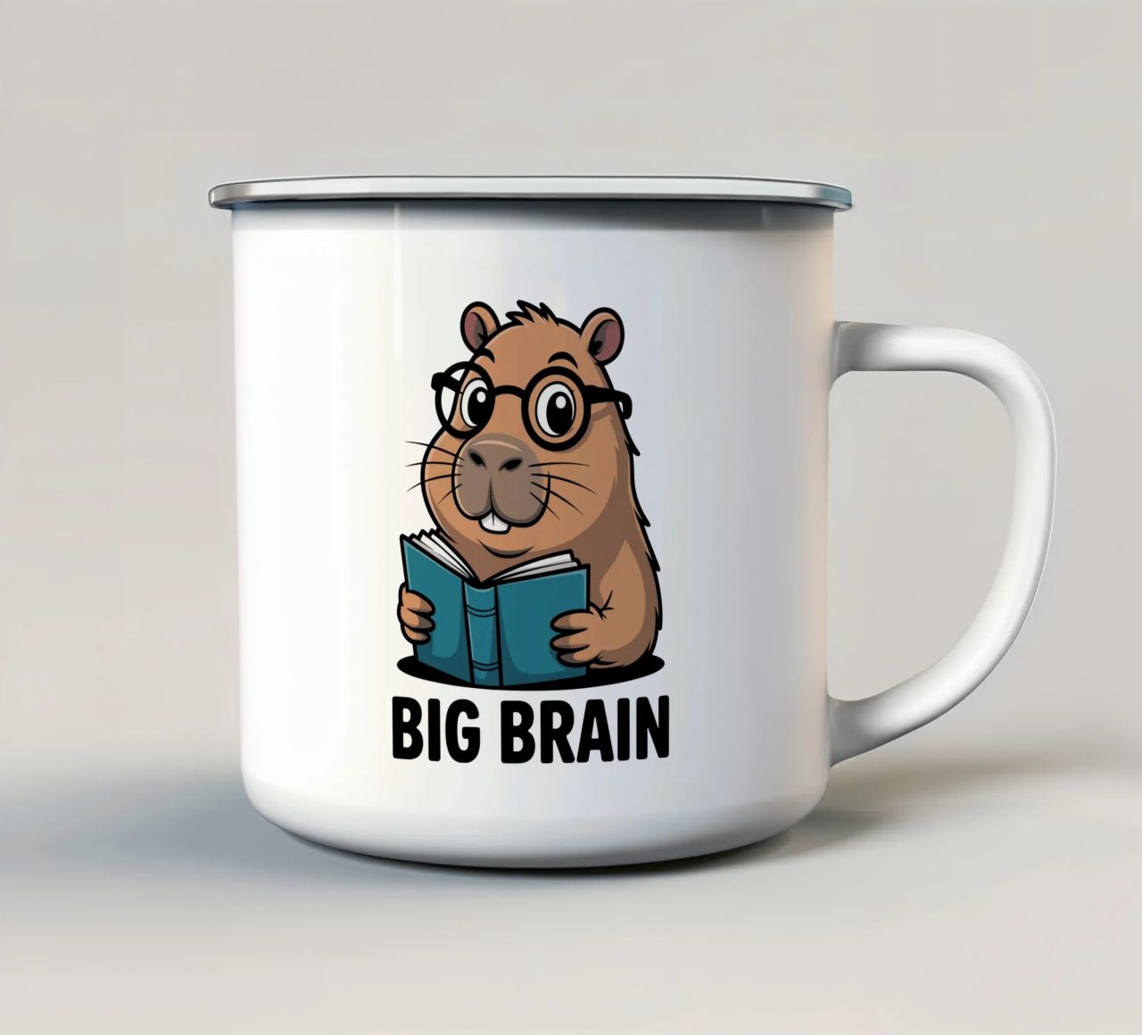 Capy & Bara Big Brain tazza in smalto da Capy & Bara