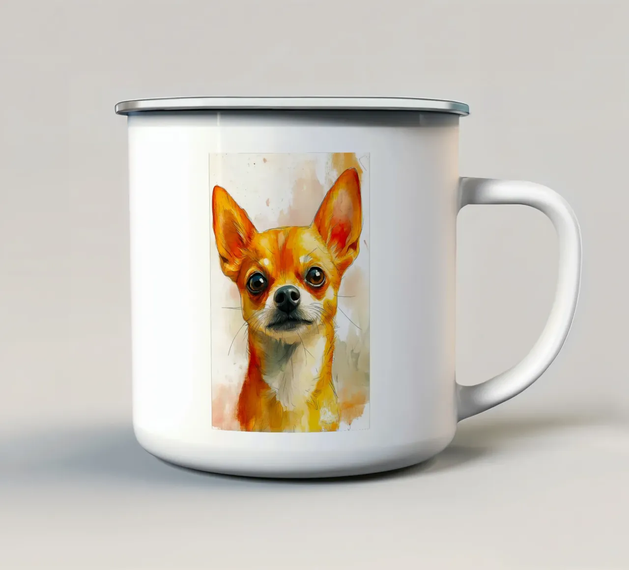 Cane chihuahua tazza in smalto da Justyna Jaszke JBJart