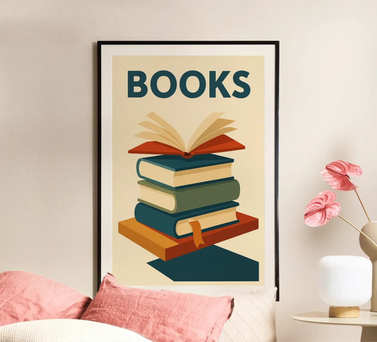 LIBROS - El poder gráfico de las palabras poster con marco de aluminio de Art Typo Essentiel