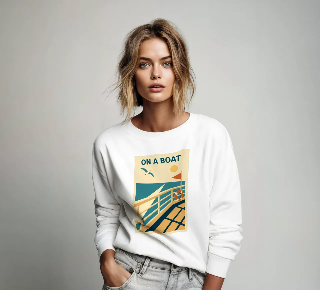 EN BARCO - Escapar en línea recta sudadera de Art Typo Essentiel