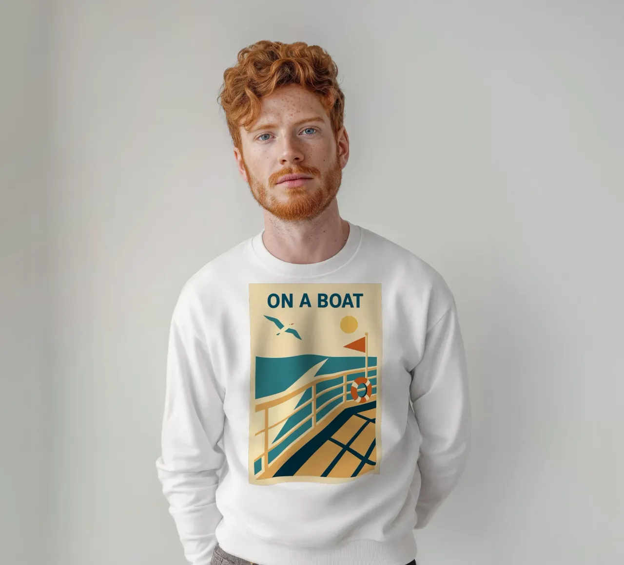 EN BARCO - Escapar en línea recta sudadera de Art Typo Essentiel