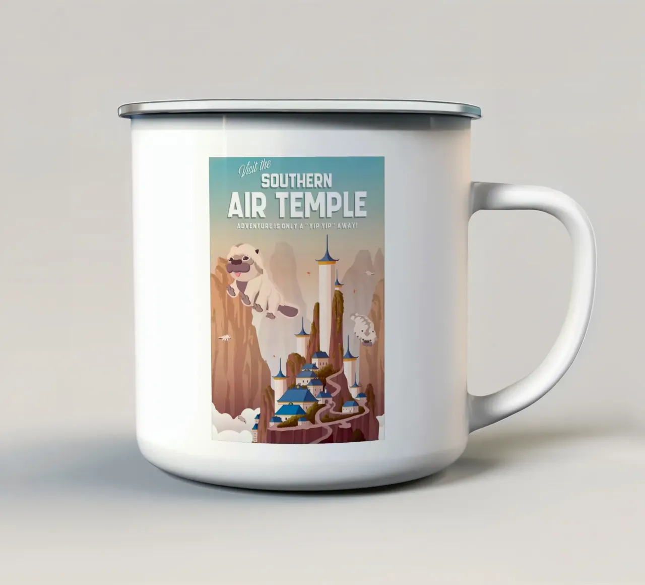 Il Tempio dell'Aria del Sud tazza in smalto da Alice Slatera