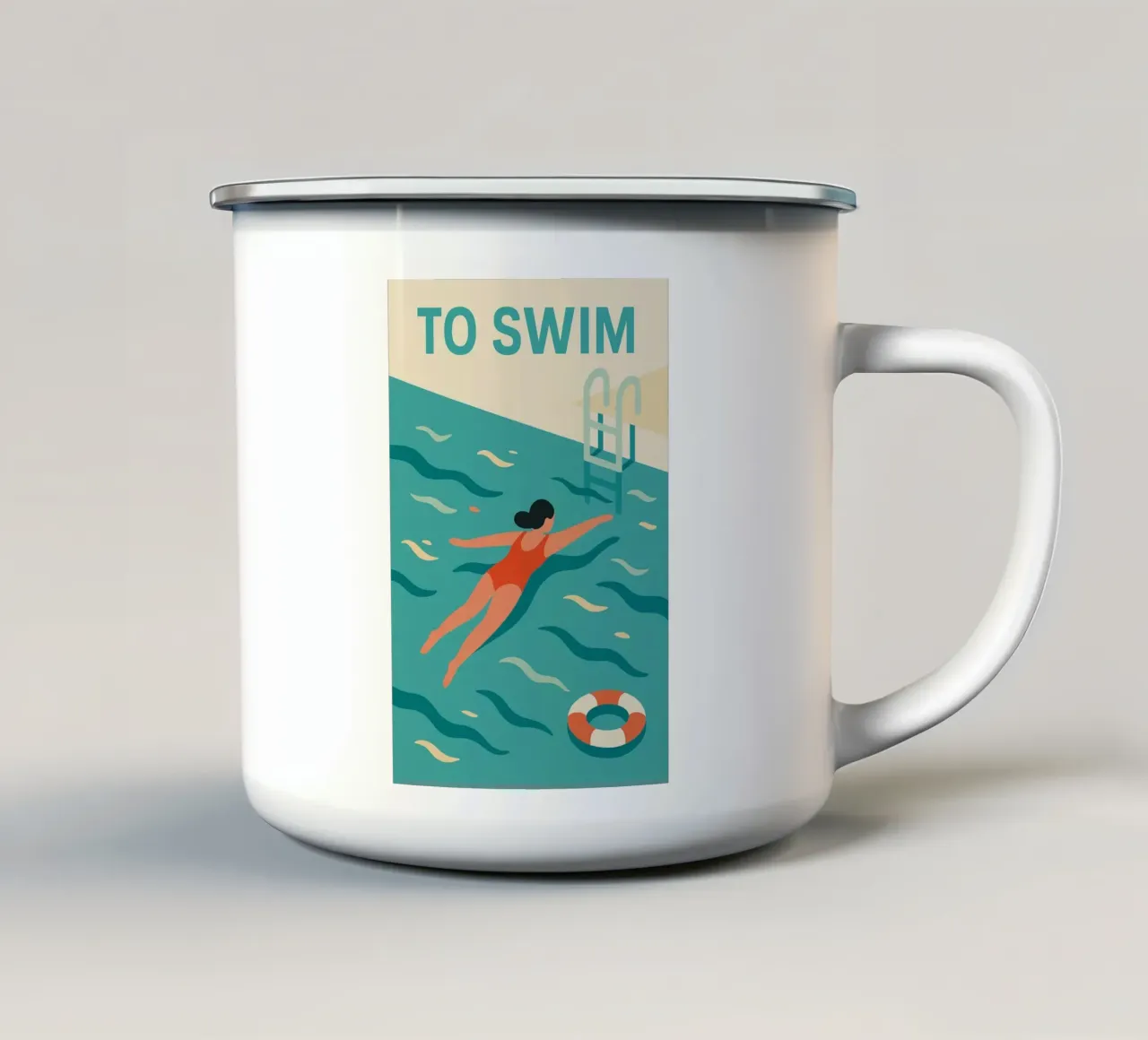 NUOTARE - Immergersi nella calma vintage tazza in smalto da Art Typo Essentiel