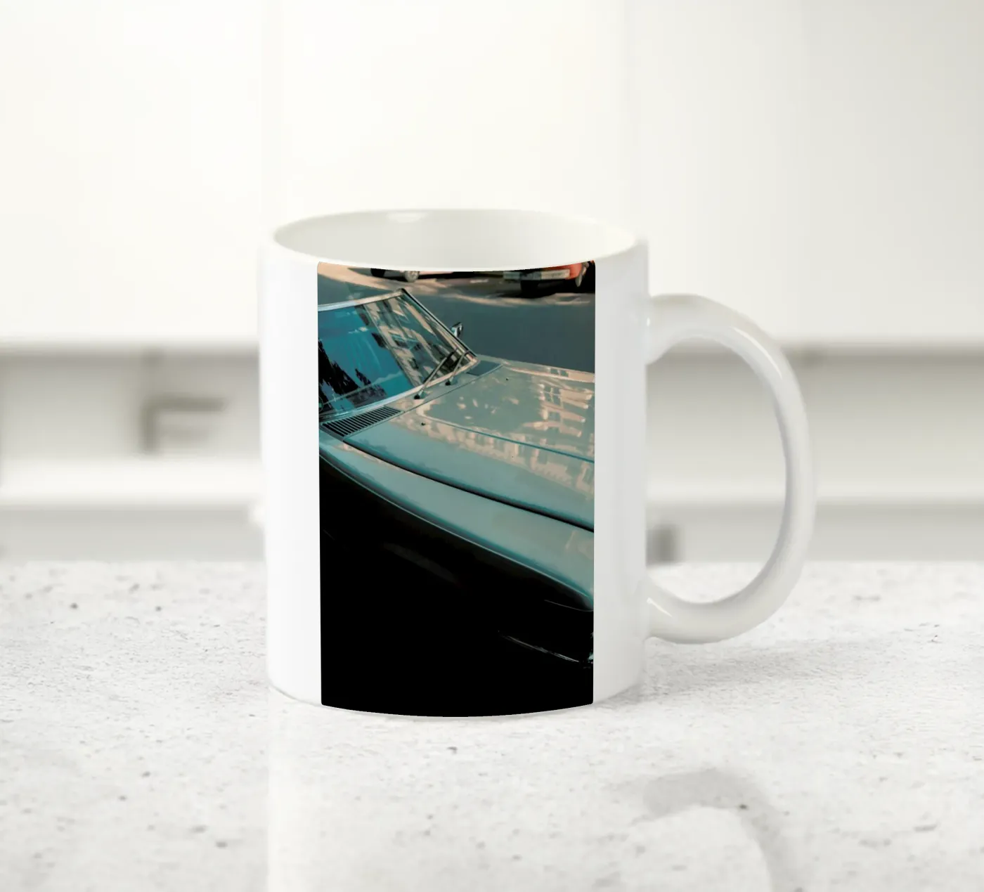 Oldtimer In The Sun ceramic mug by Sebastian Hilgetag