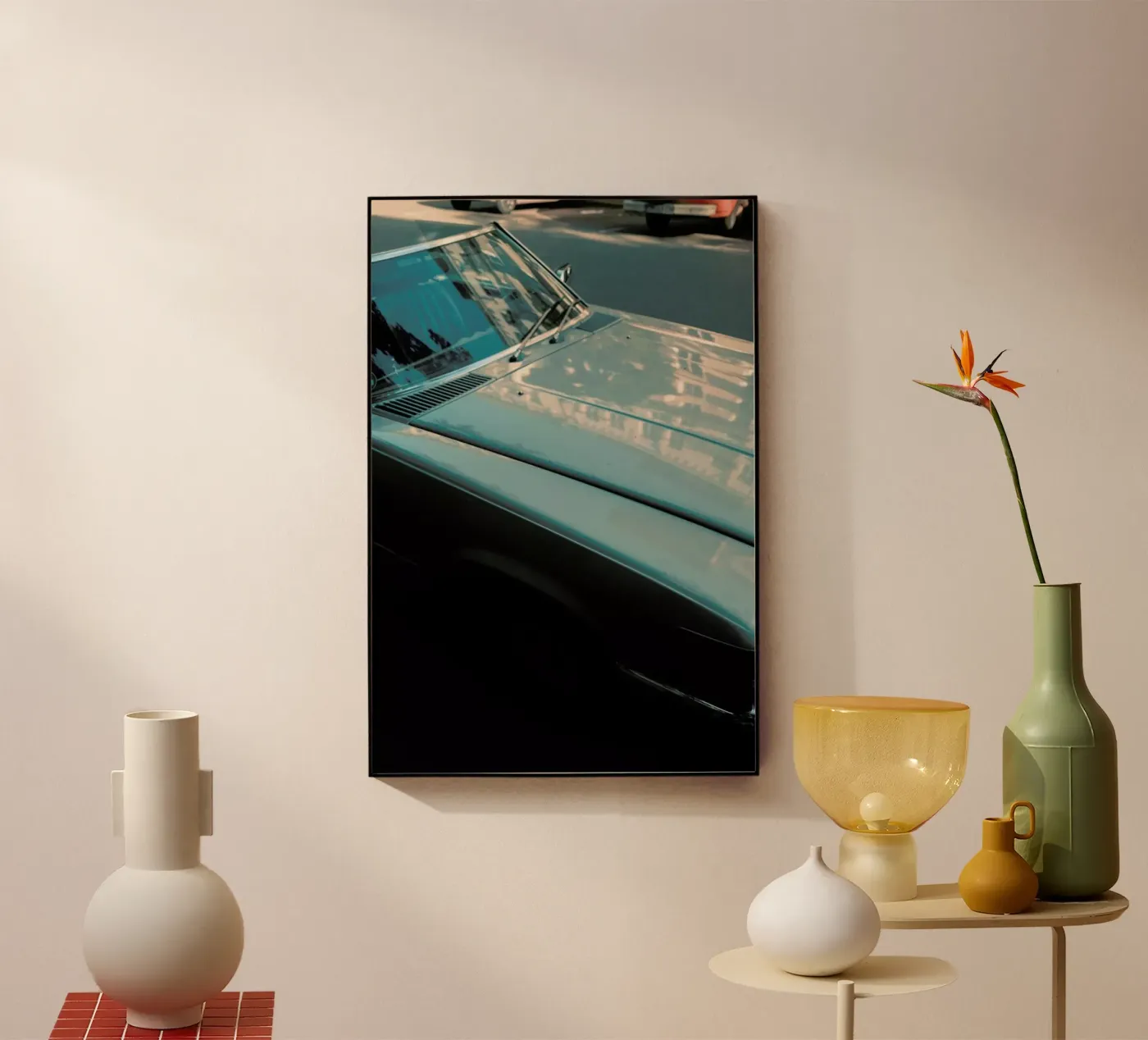 Oldtimer In The Sun acryl van Sebastian Hilgetag