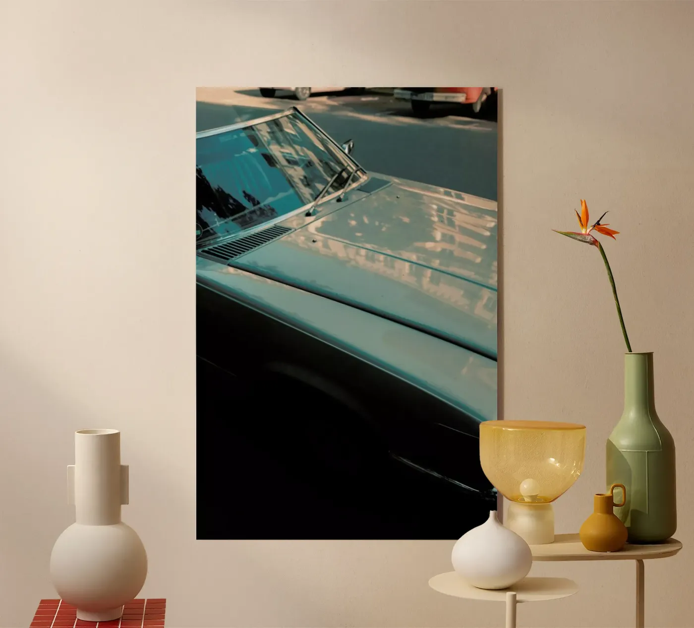 Oldtimer In The Sun acryl van Sebastian Hilgetag