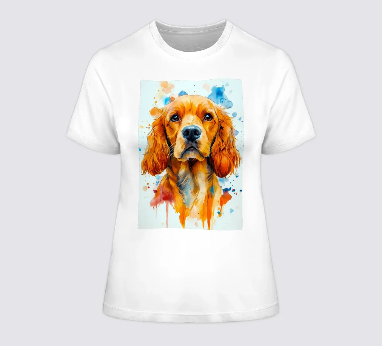 Dog cocker spaniel women's fitted t-shirt by Justyna Jaszke JBJart