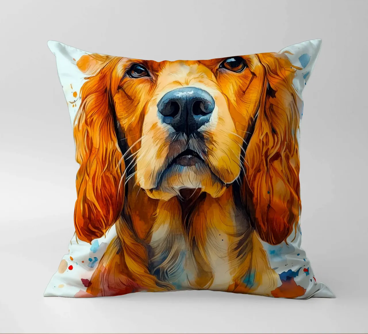 Dog cocker spaniel decorative cushion by Justyna Jaszke JBJart