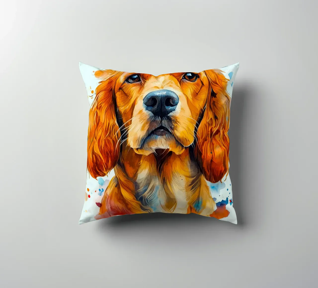 Dog cocker spaniel decorative cushion by Justyna Jaszke JBJart