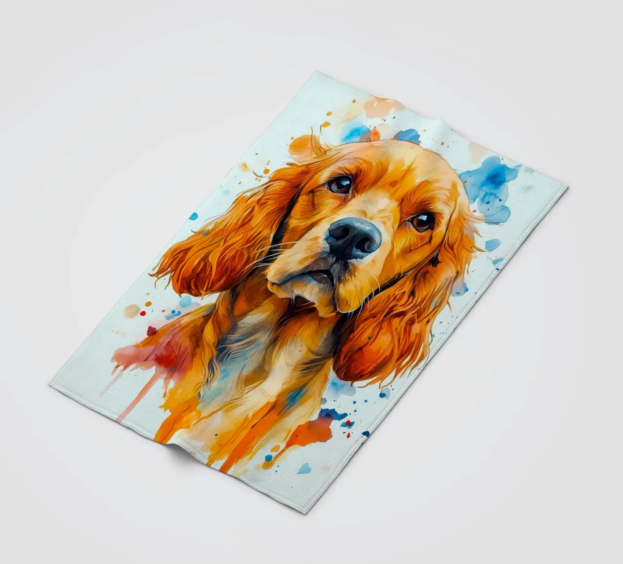 Cane cocker spaniel coperta in pile da Justyna Jaszke JBJart