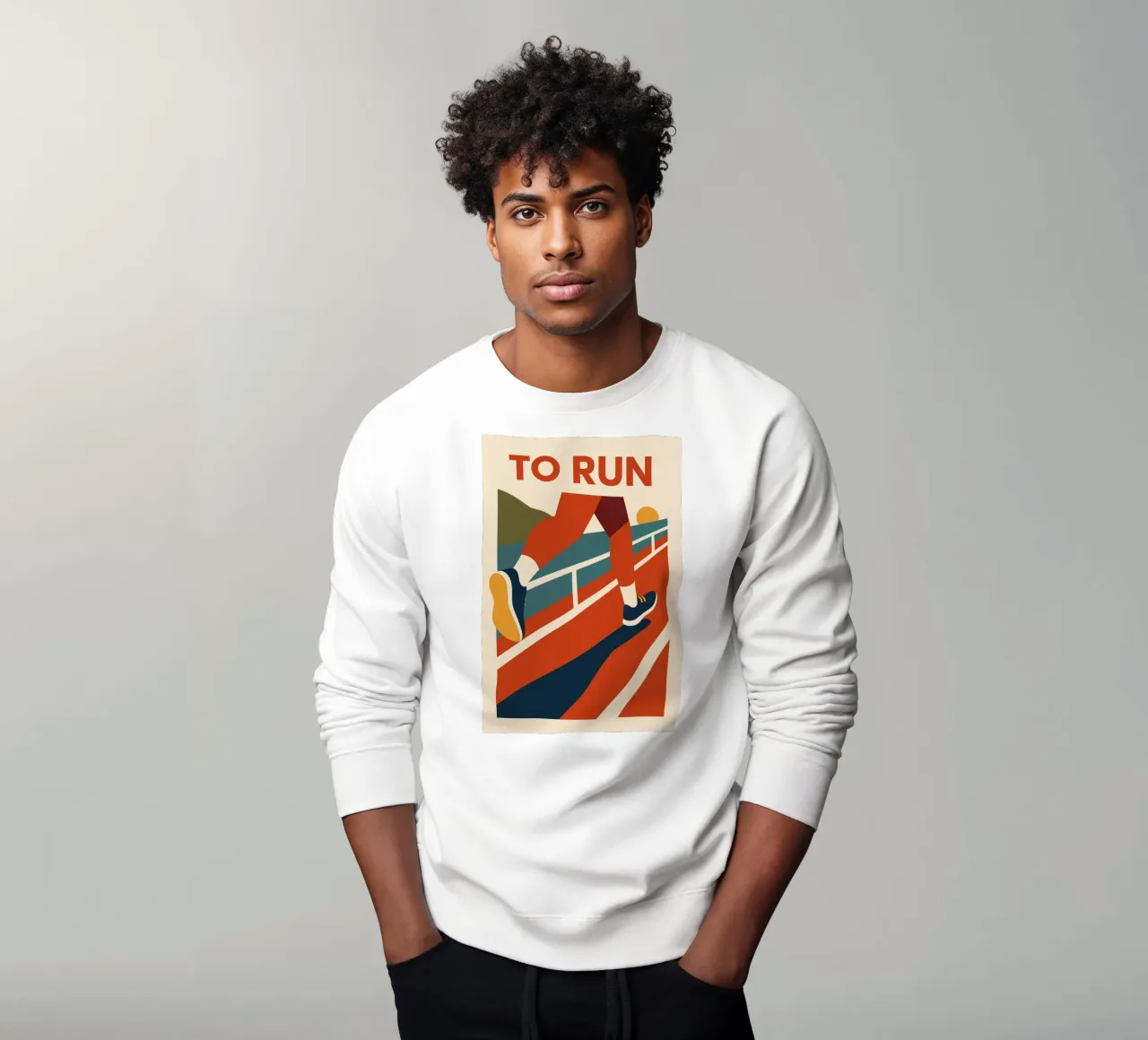 TO RUN - The poster that makes you want to go for it sweatshirt by Art Typo Essentiel
