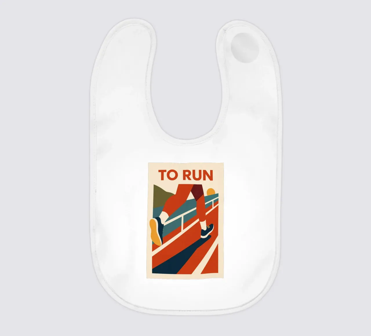 TO RUN - The poster that makes you want to go for it baby bib by Art Typo Essentiel