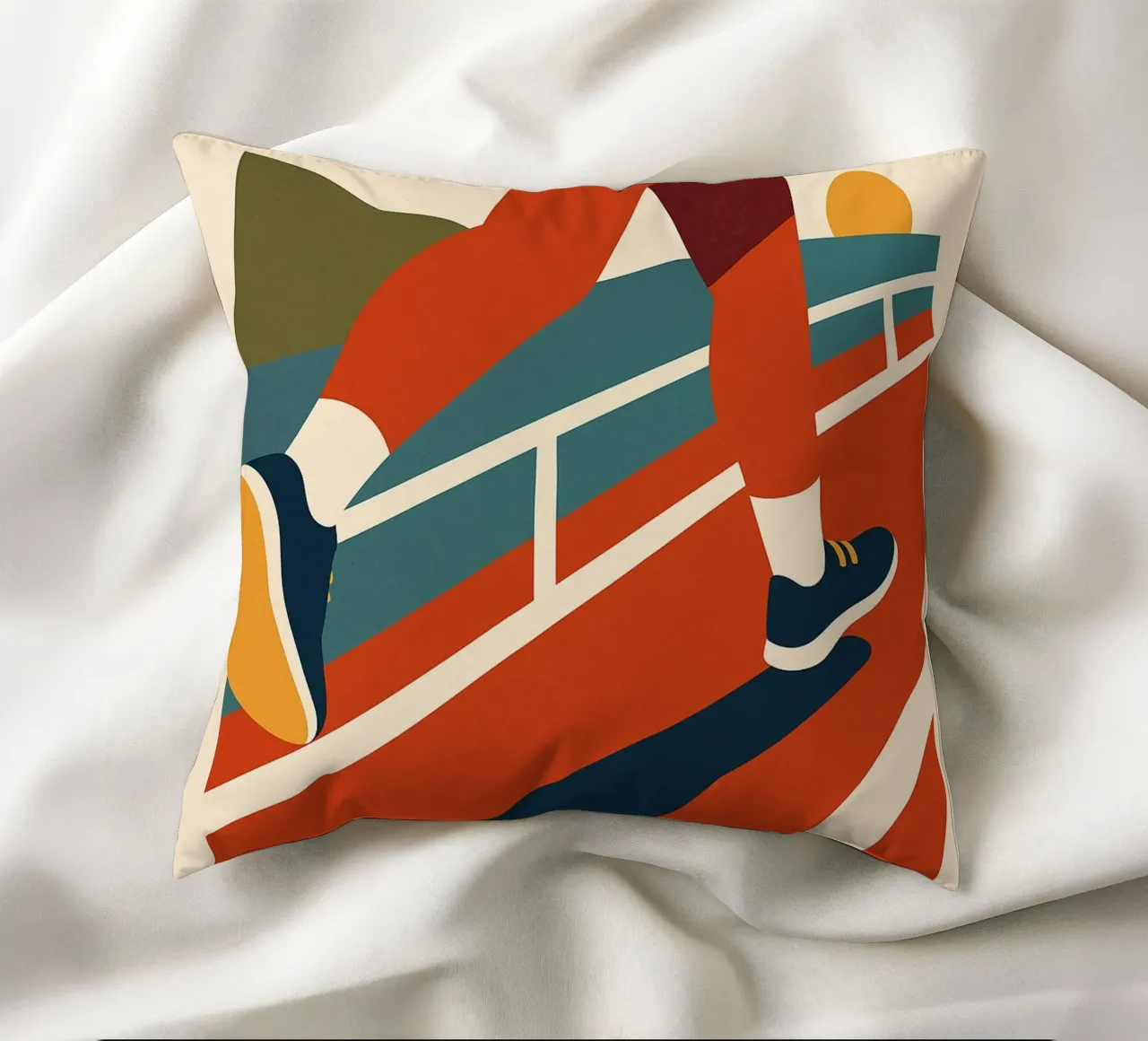 TO RUN - The poster that makes you want to go for it decorative cushion by Art Typo Essentiel