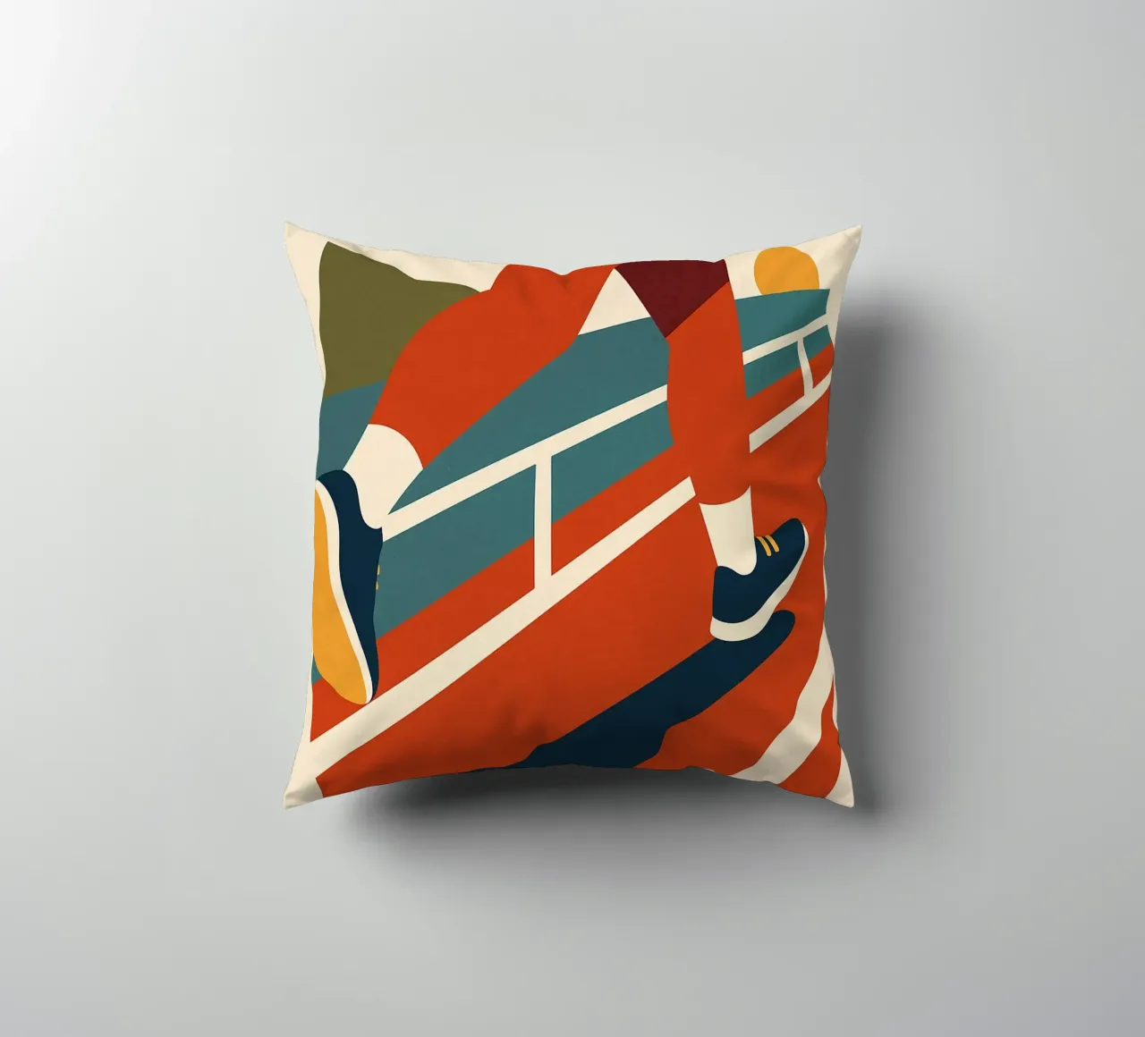 TO RUN - The poster that makes you want to go for it decorative cushion by Art Typo Essentiel