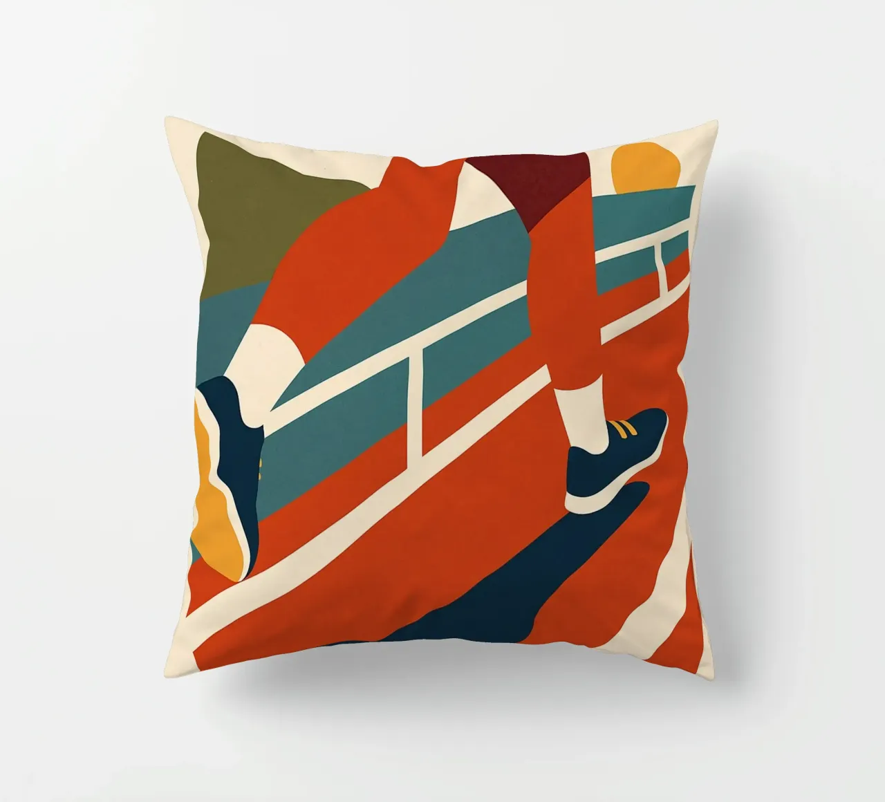 TO RUN - The poster that makes you want to go for it decorative cushion by Art Typo Essentiel