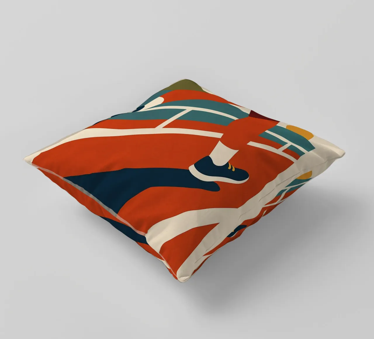 TO RUN - The poster that makes you want to go for it decorative cushion by Art Typo Essentiel