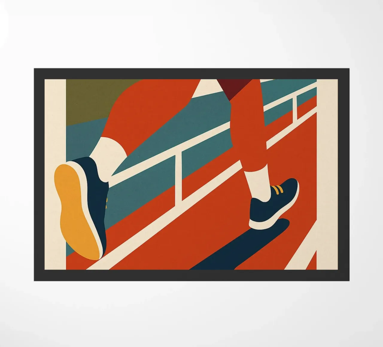 TO RUN - The poster that makes you want to go for it doormat by Art Typo Essentiel