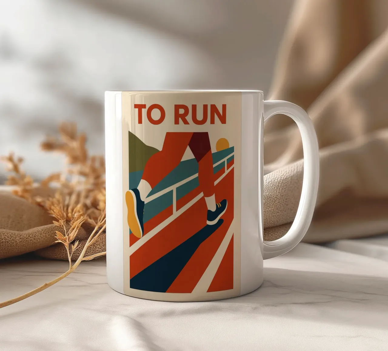 TO RUN - The poster that makes you want to go for it ceramic mug by Art Typo Essentiel