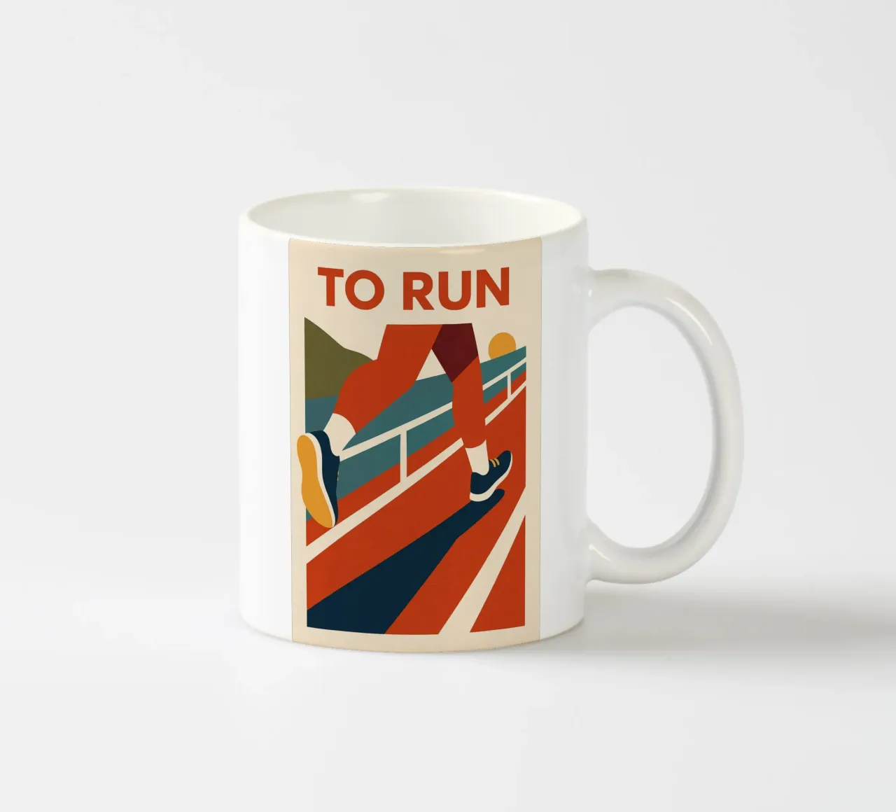 TO RUN - The poster that makes you want to go for it ceramic mug by Art Typo Essentiel