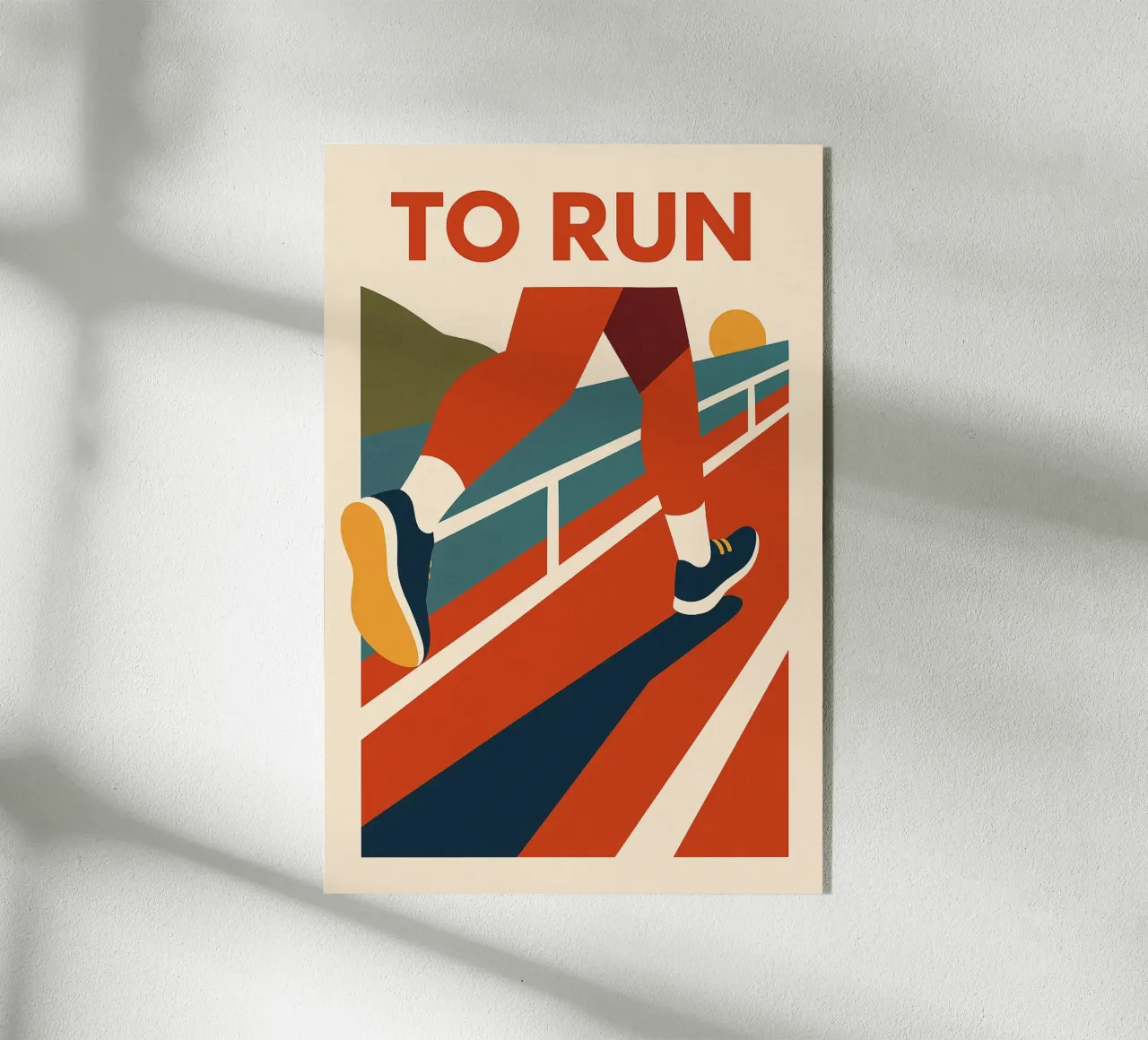 TO RUN - Das Poster, das zum Loslaufen anregt Acryl-Glas von Art Typo Essentiel
