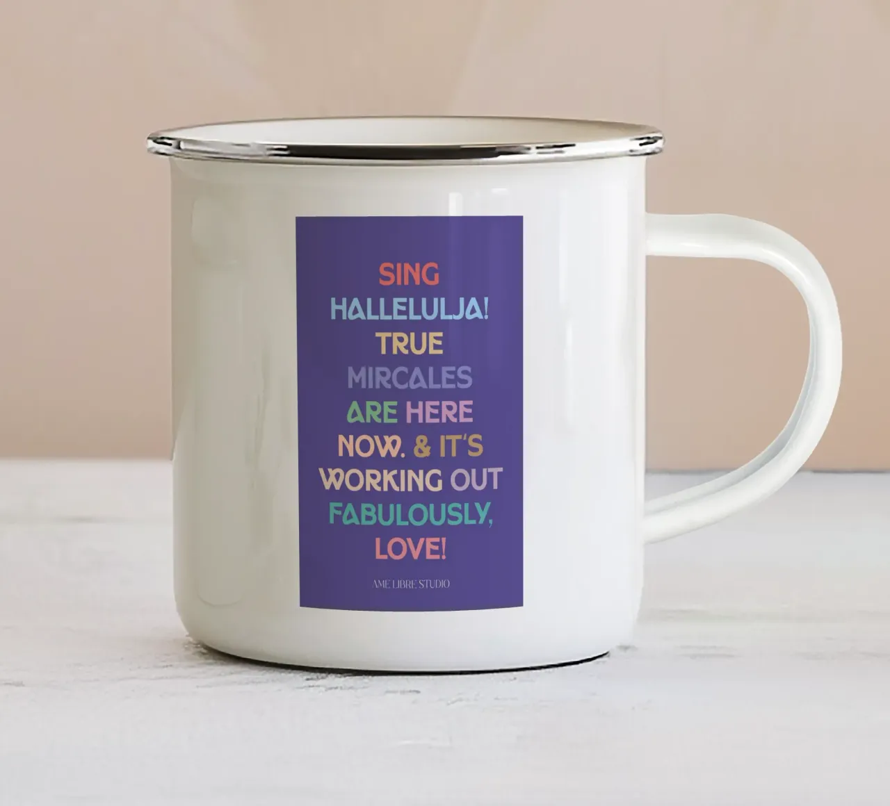 😇 enamel mug by MENTHE SAUVAGE