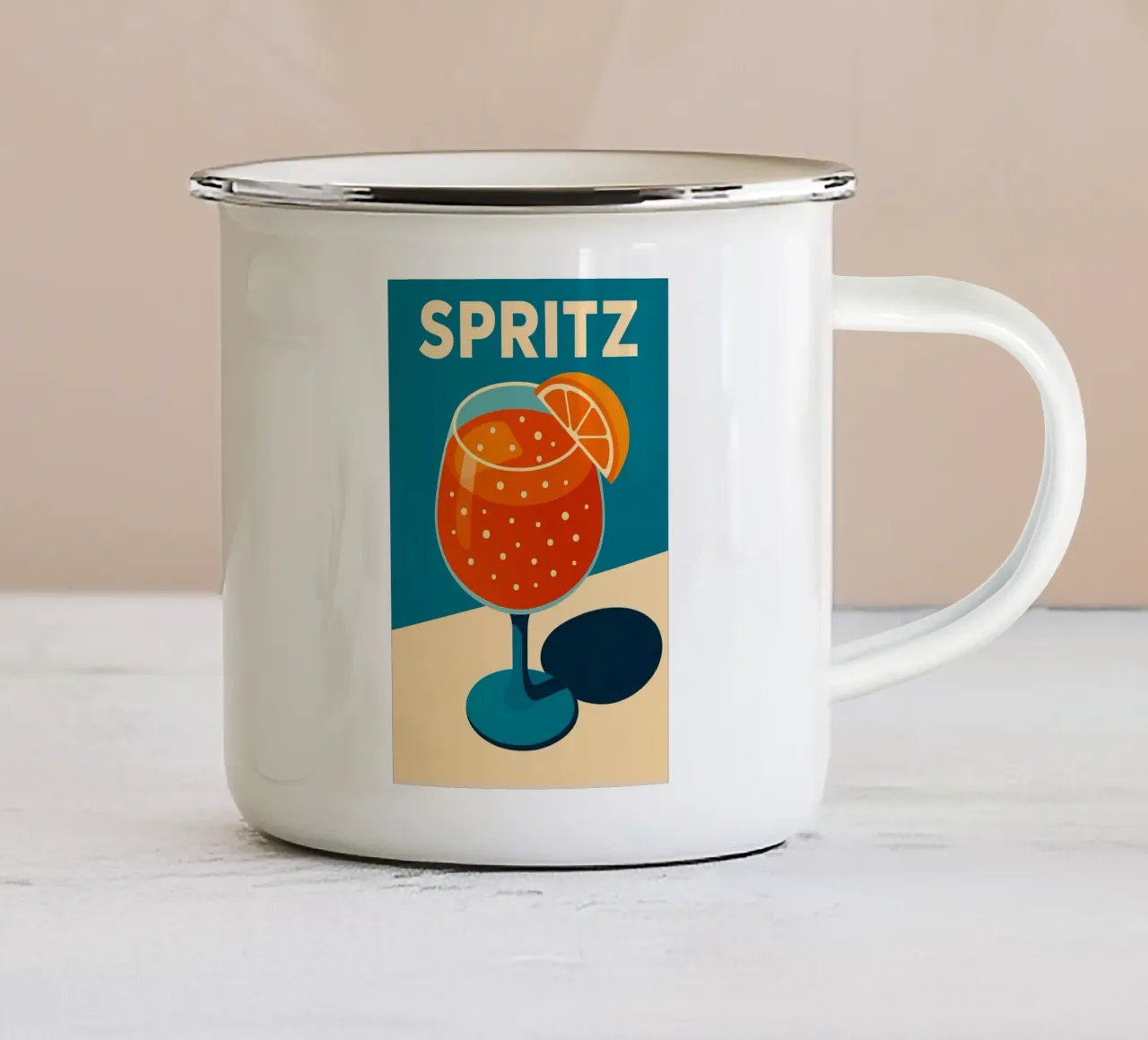 Spritz - The iconic taste of summer enamel mug by Boissons - Affiches & posters - Retro