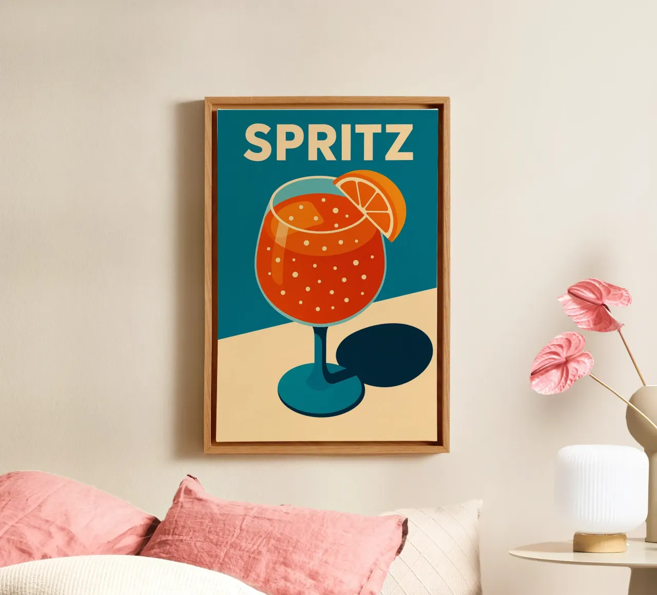 Spritz - Il gusto iconico dell'estate tela con Cornice a cassetta da Boissons - Affiches & posters - Retro