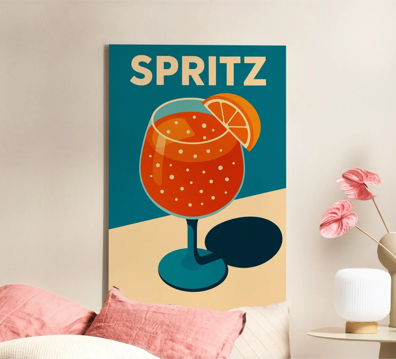 Spritz - Il gusto iconico dell'estate tela con Cornice a cassetta da Boissons - Affiches & posters - Retro