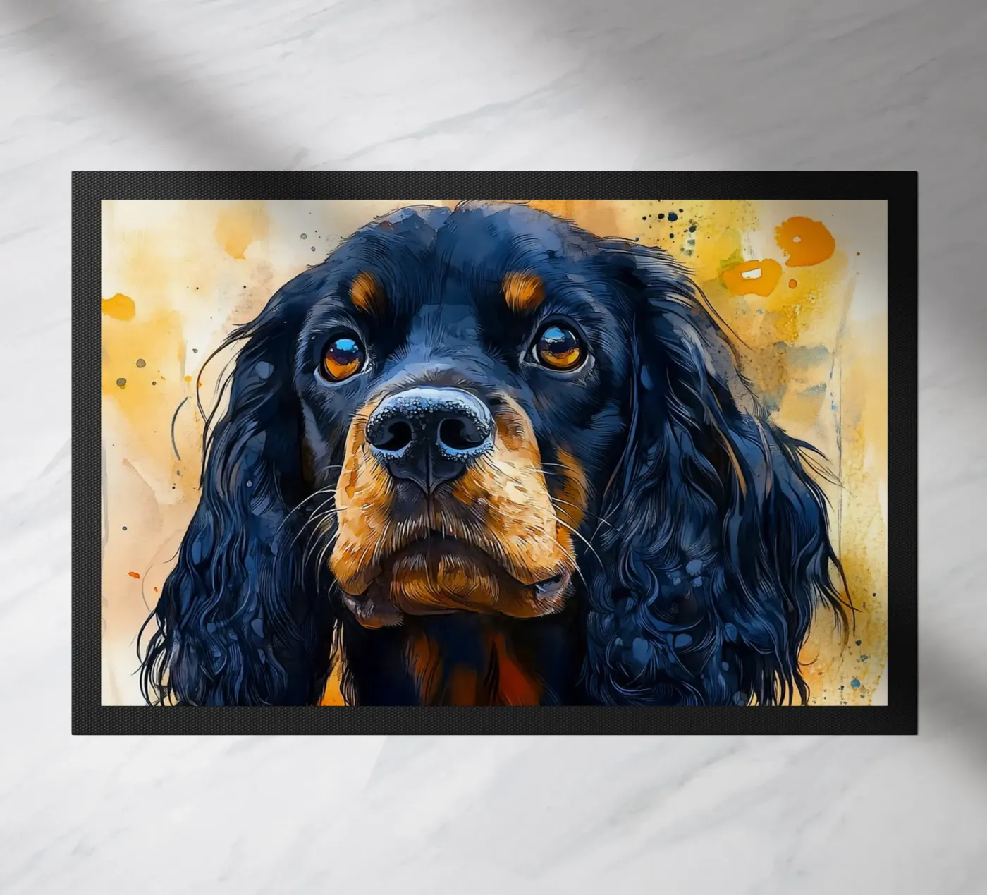 Dog cocker spaniel doormat by Justyna Jaszke JBJart