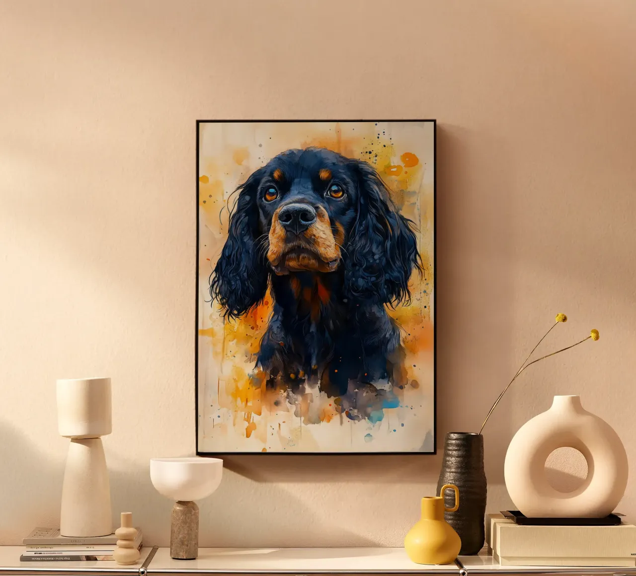 Dog cocker spaniel alu-dibond by Justyna Jaszke JBJart