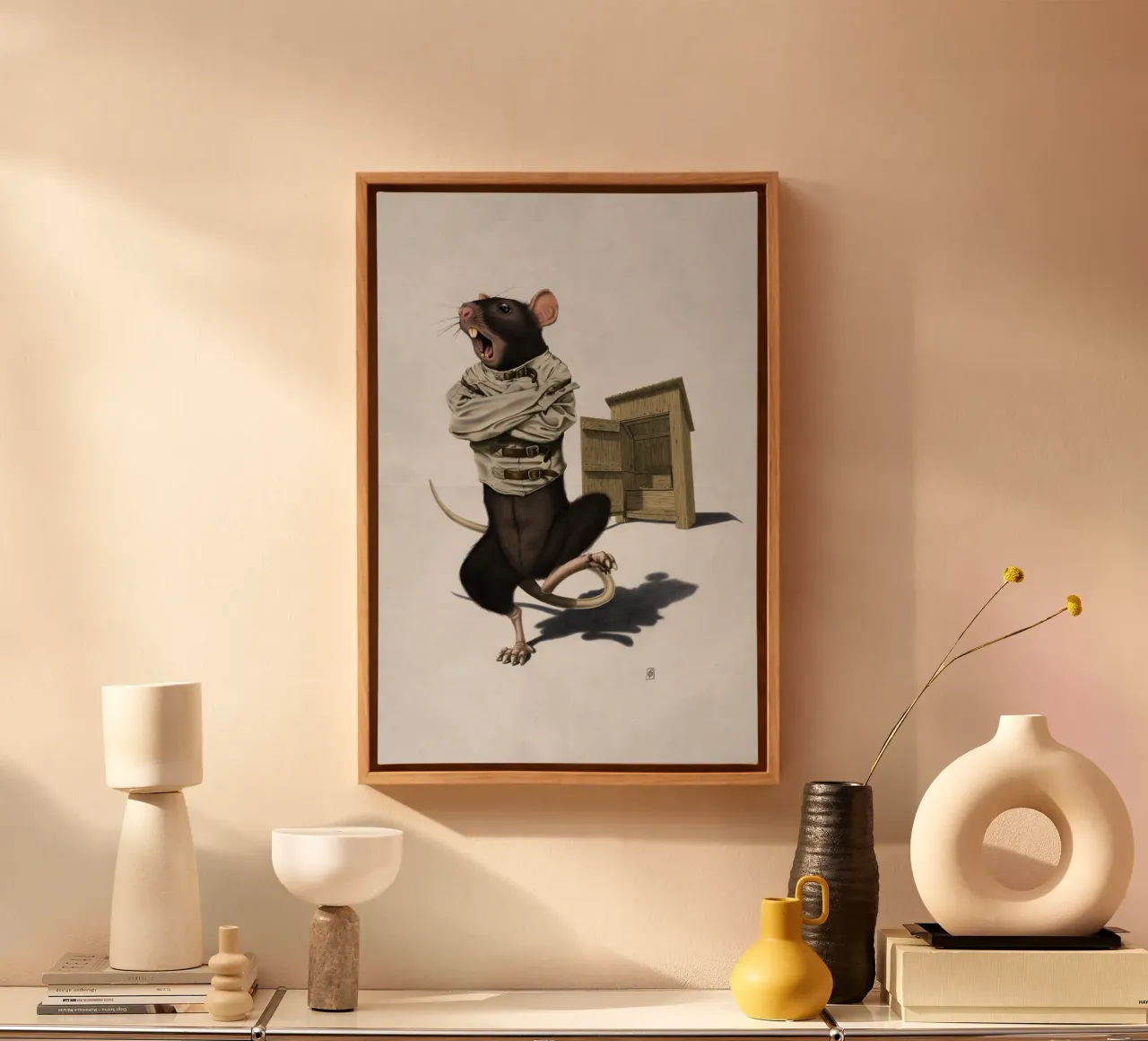 Shithouse (Wordless) tela con Cornice a cassetta da Rob Art | Illustration