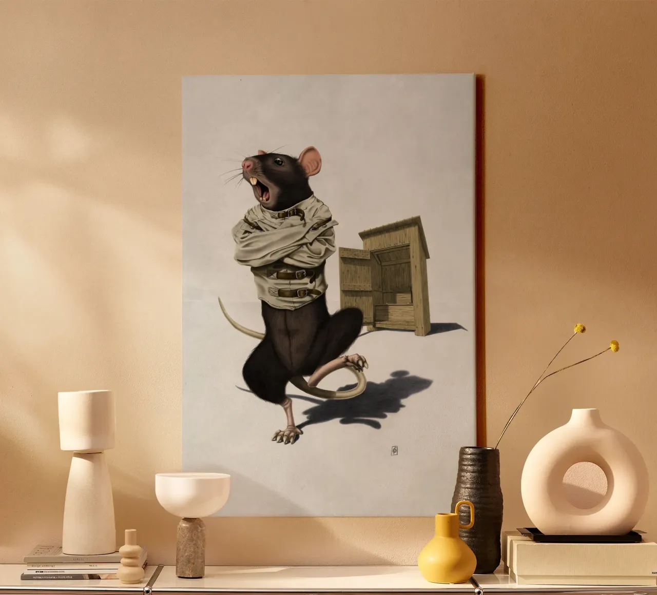 Shithouse (Wordless) tela con Cornice a cassetta da Rob Art | Illustration