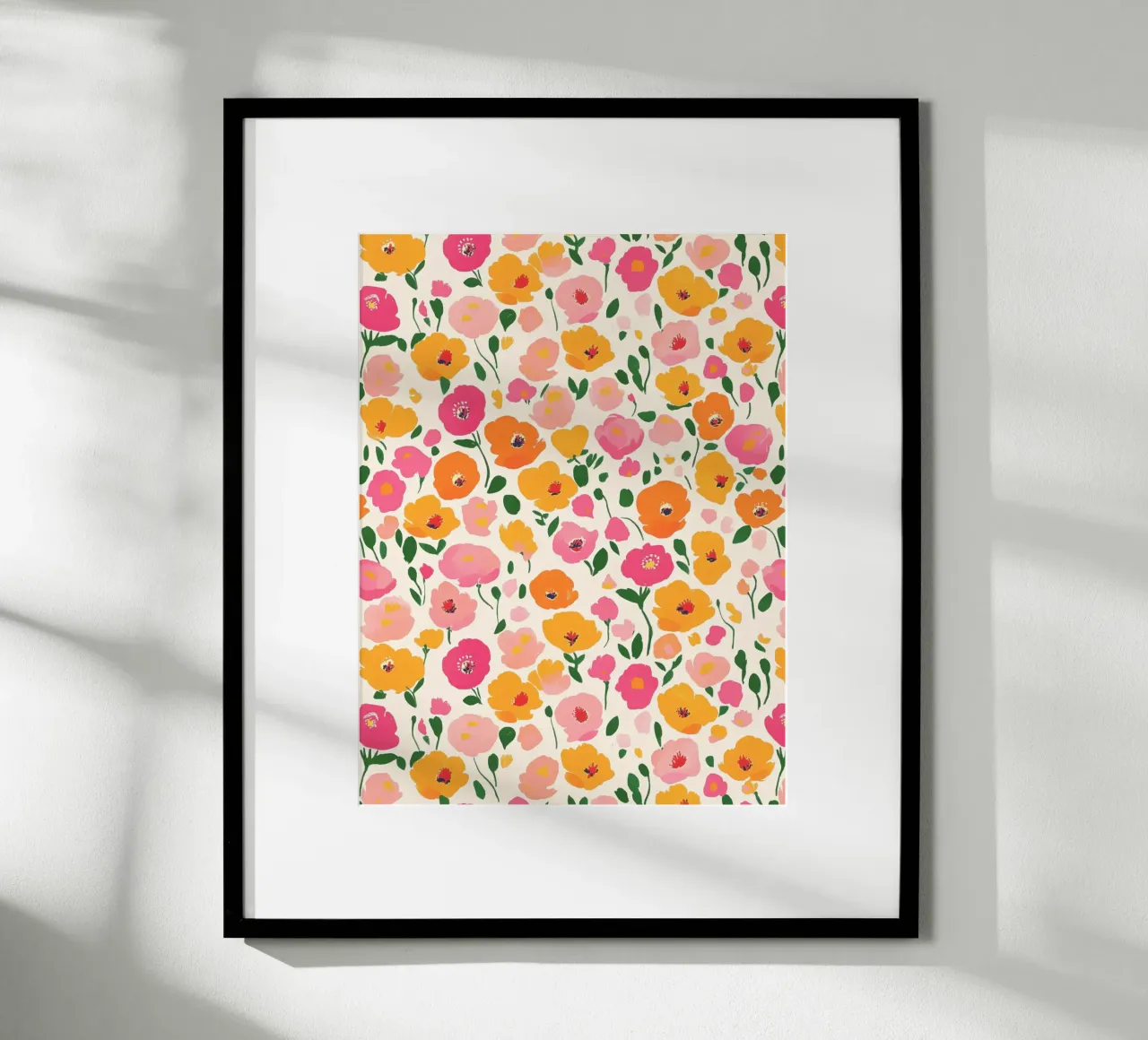 Botanisch klaprozenveld kleurrijke bloemen in bloei poster met aluminium frame van Gentle Echoes Art