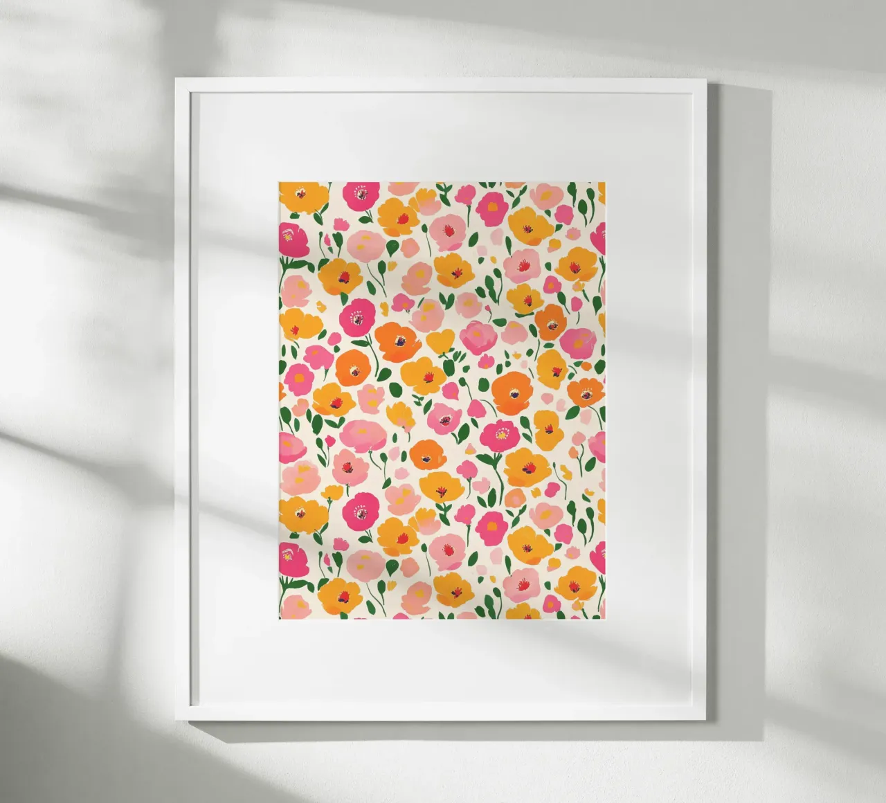 Botanisch klaprozenveld kleurrijke bloemen in bloei poster met aluminium frame van Gentle Echoes Art