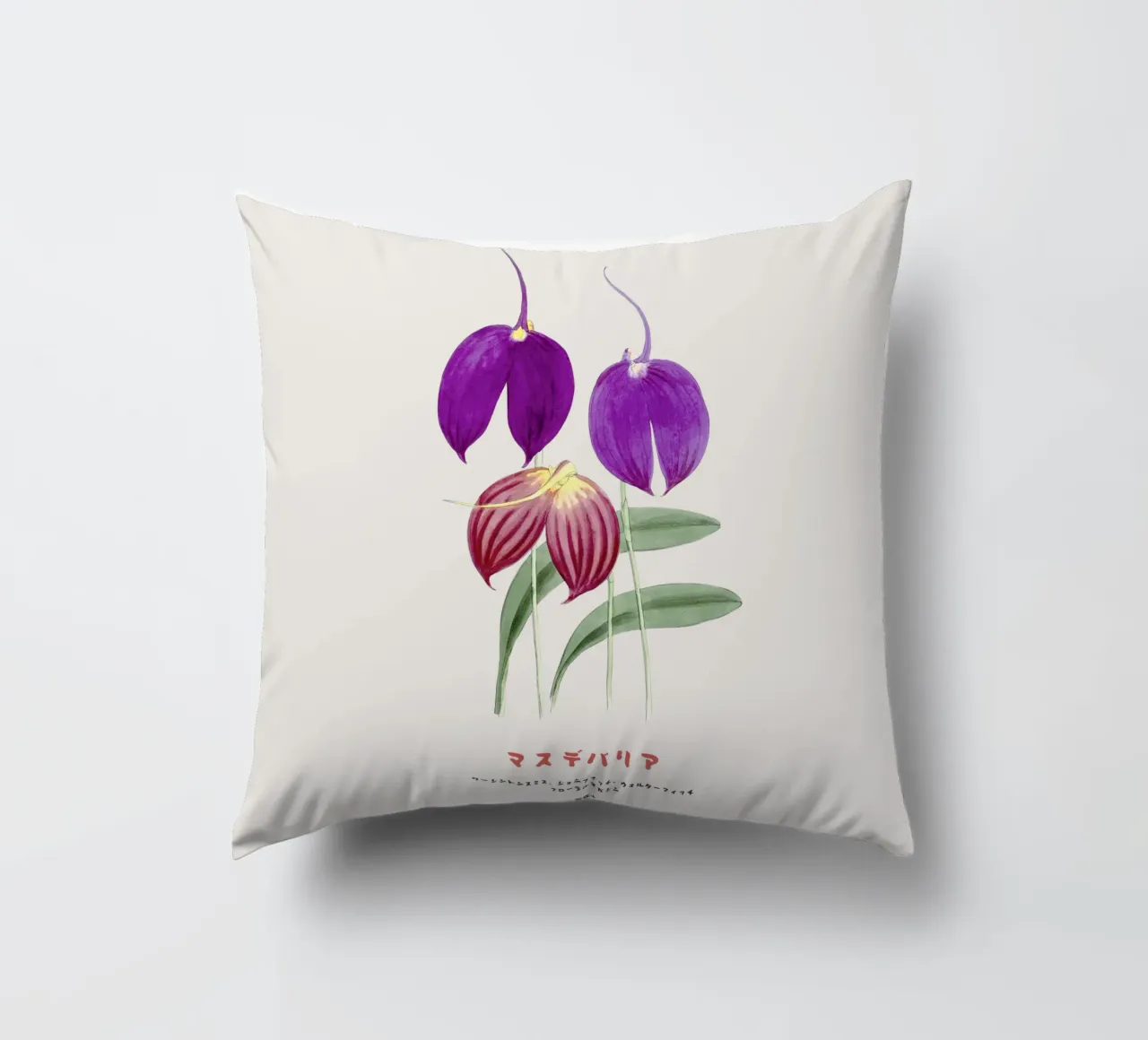 Fiori di Masdevallia d'epoca cuscino da Vintagrafica