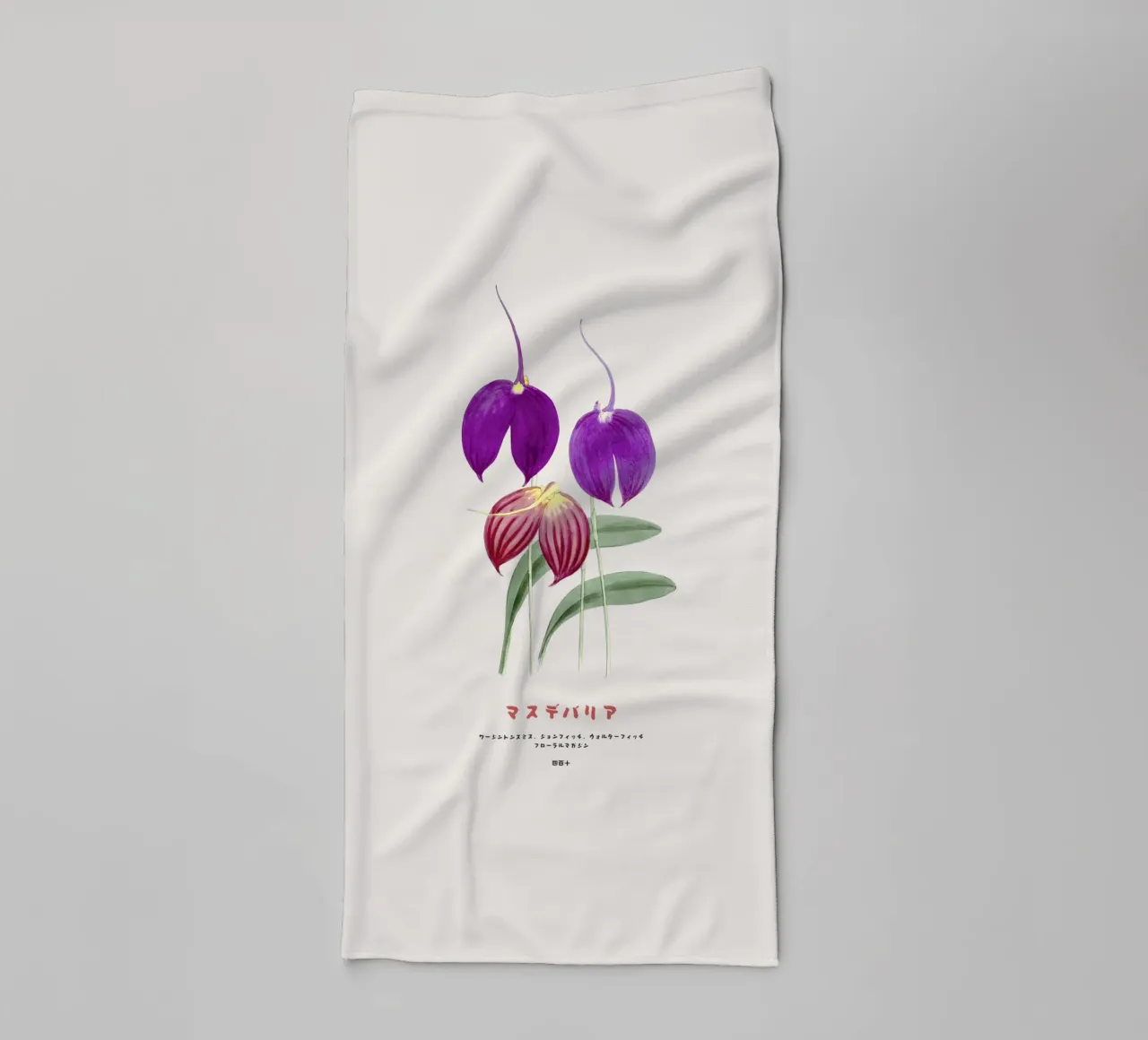 Fiori di Masdevallia d'epoca asciugamano da bagno da Vintagrafica