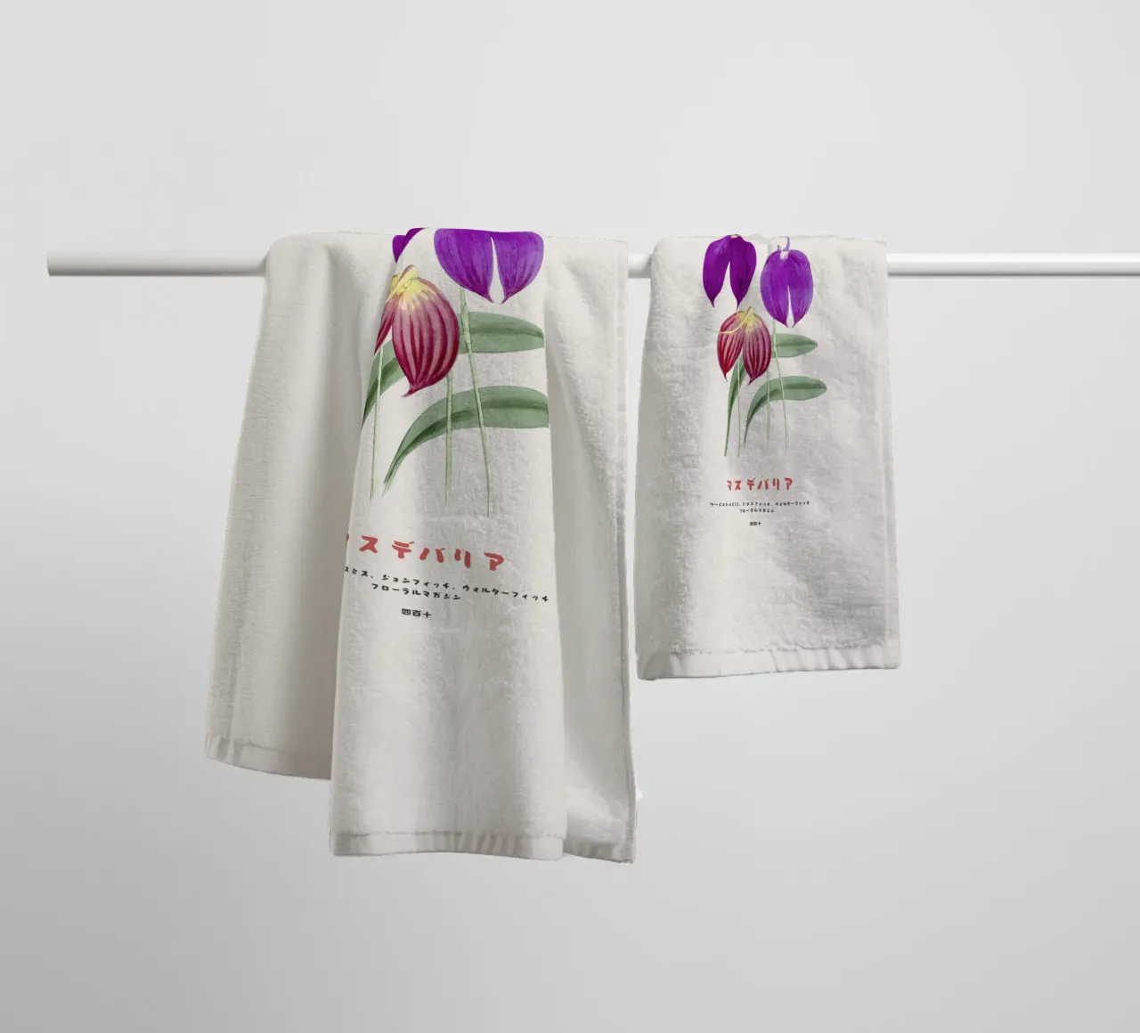 Fiori di Masdevallia d'epoca asciugamano da bagno da Vintagrafica