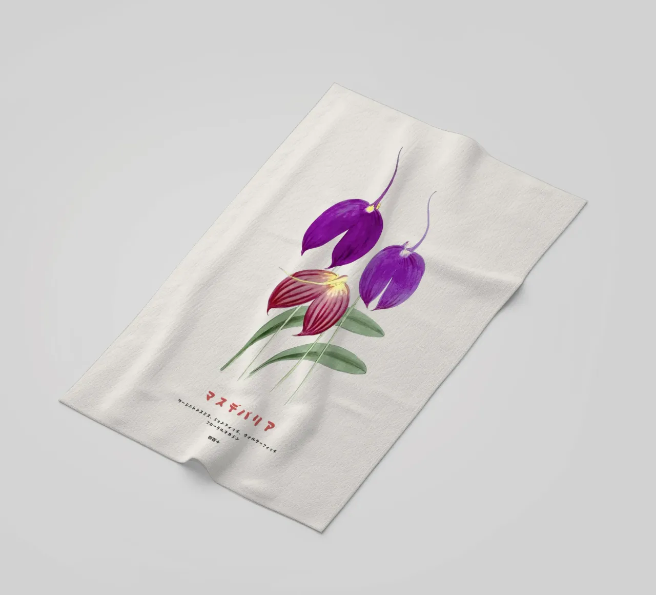Fiori di Masdevallia d'epoca telo mare da Vintagrafica