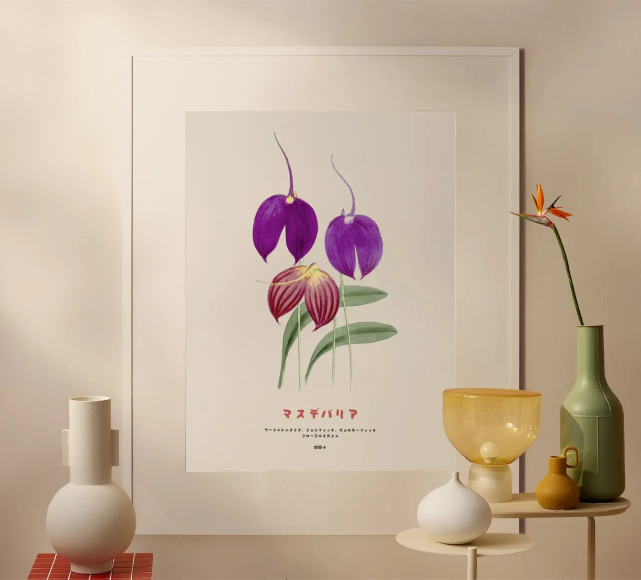 Fiori di Masdevallia d'epoca carta hahnemühle da Vintagrafica