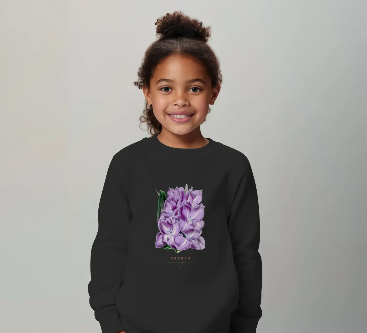 Grafico botanico giapponese del gladiolo felpa bambino da Vintagrafica