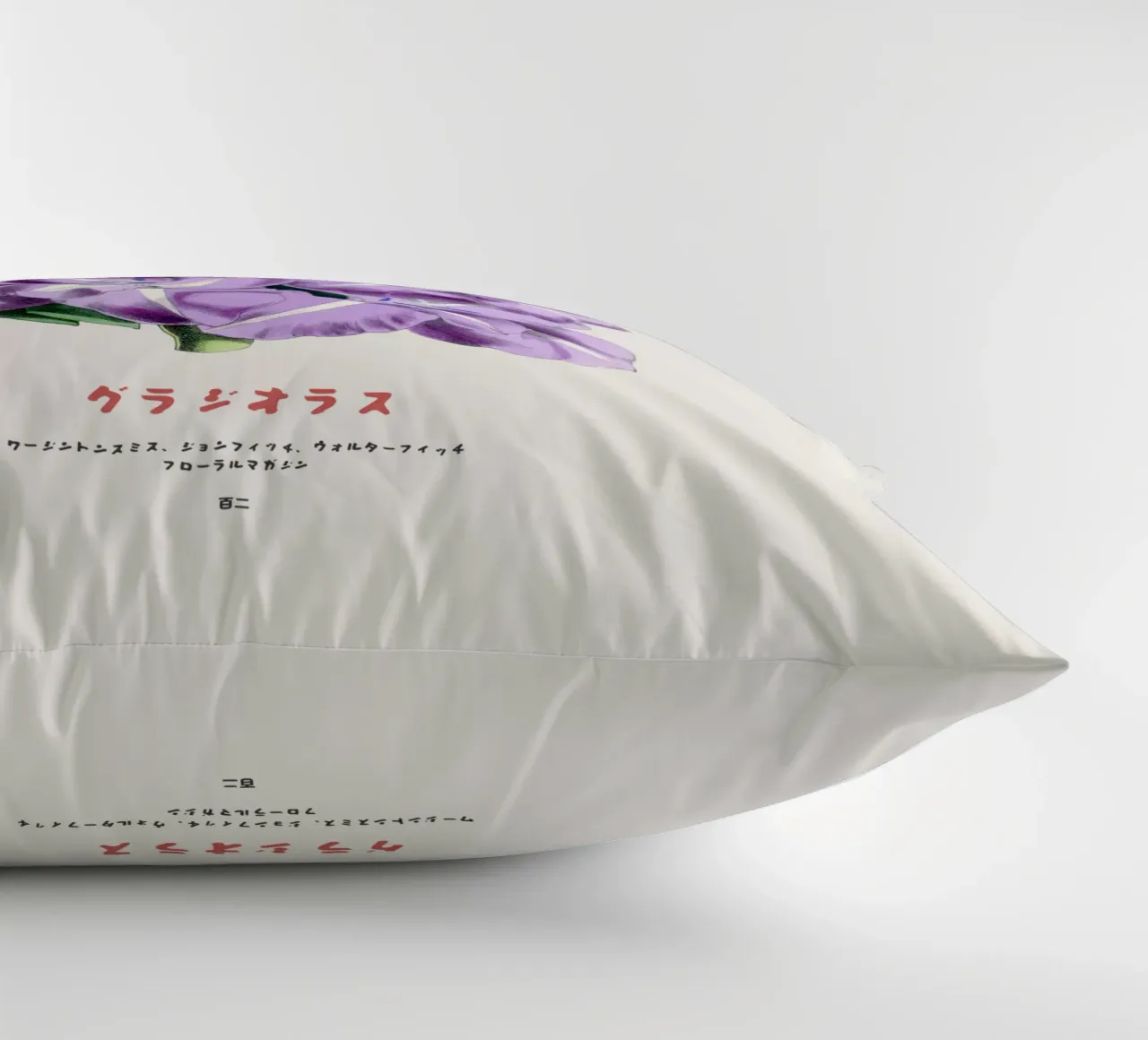 Gladiolus Japanese Botanical Chart decorative cushion by Vintagrafica