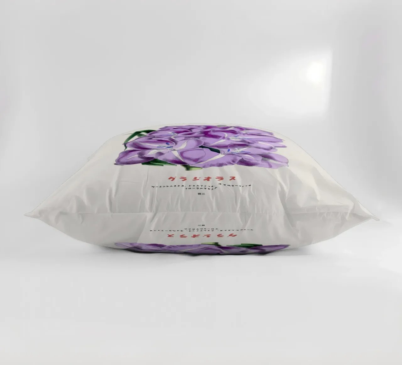 Gladiolus Japanese Botanical Chart decorative cushion by Vintagrafica