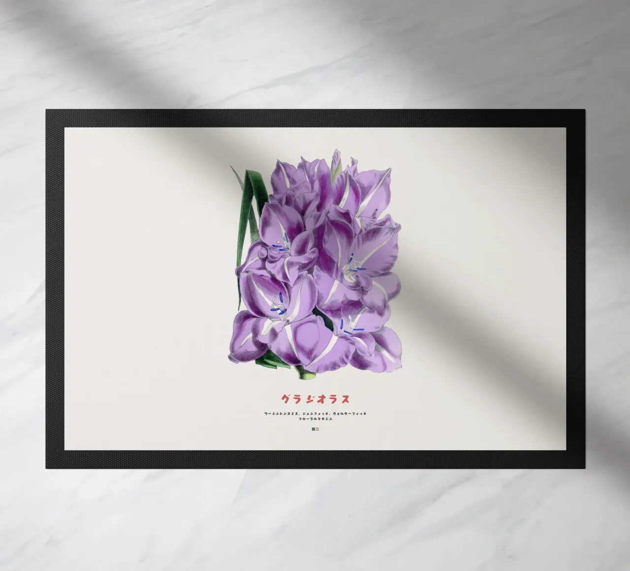 Grafico botanico giapponese del gladiolo zerbino da Vintagrafica