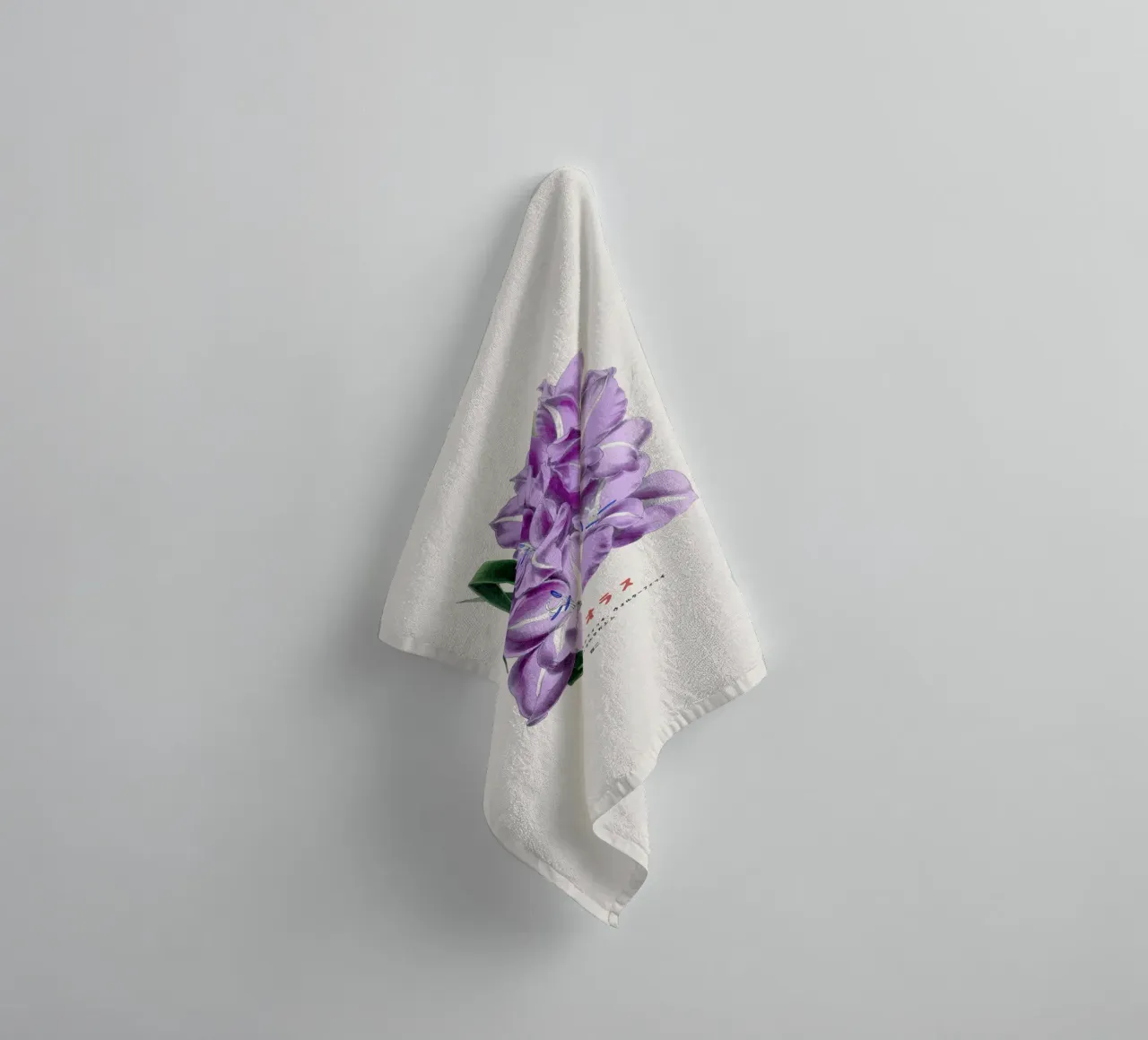 Grafico botanico giapponese del gladiolo asciugamano da bagno da Vintagrafica