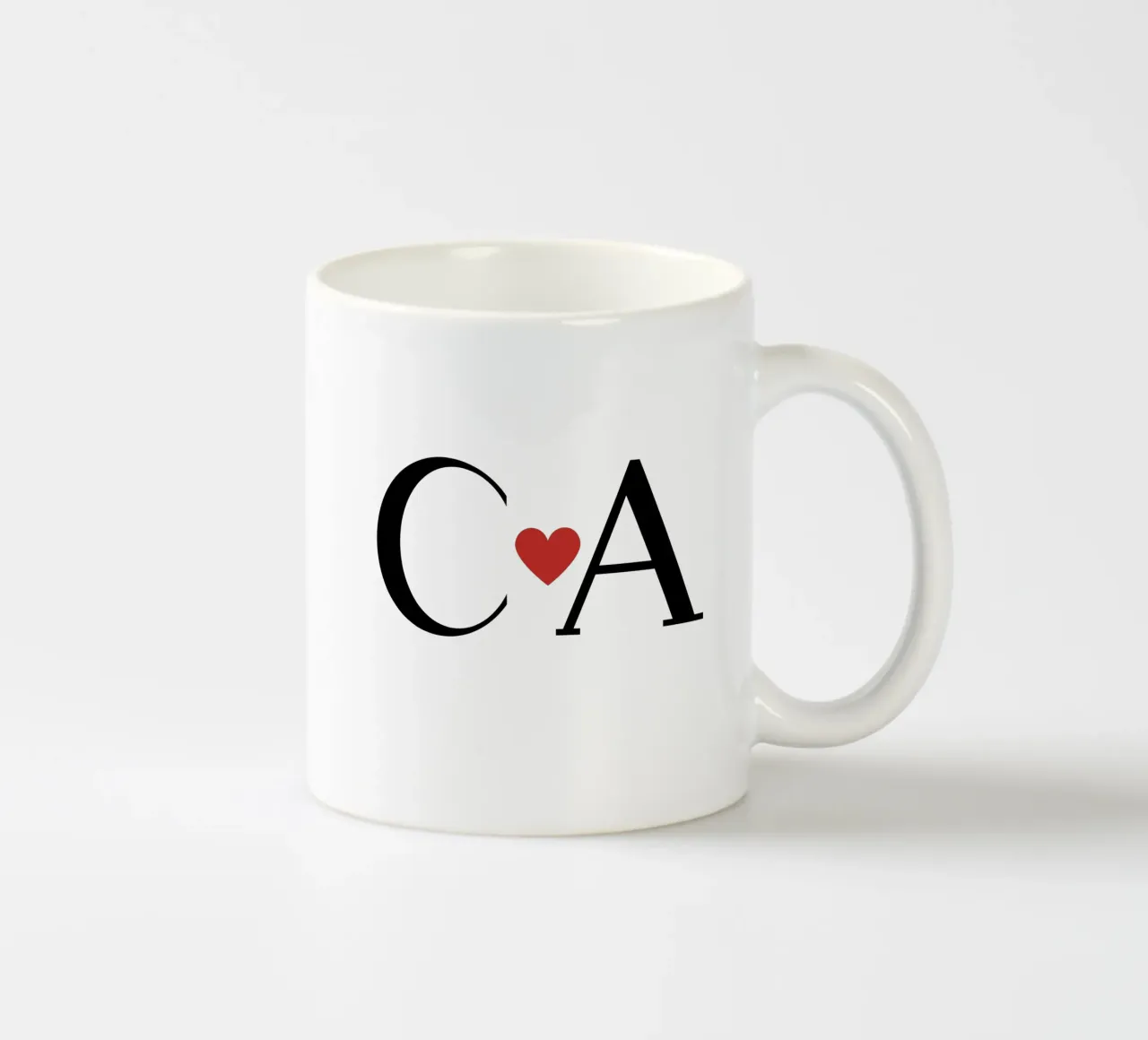 C und A Initialen – Liebe Design für T-Shirt & Deko Keramik Tasse von StrindesignStudio