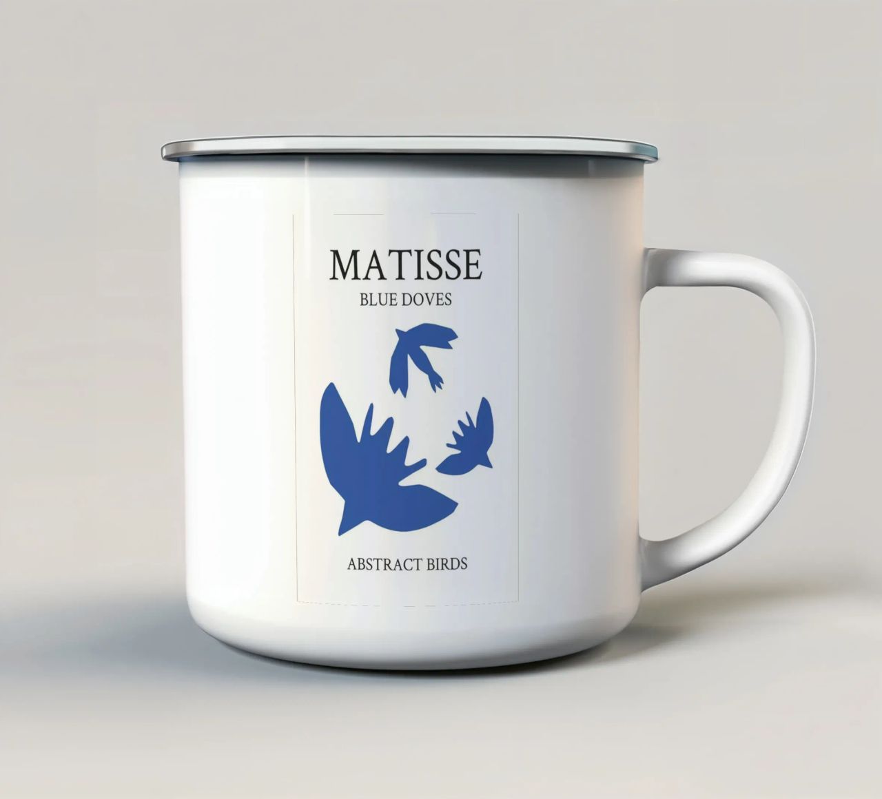 uccelli colombe colore blu tazza in smalto da uklik sell
