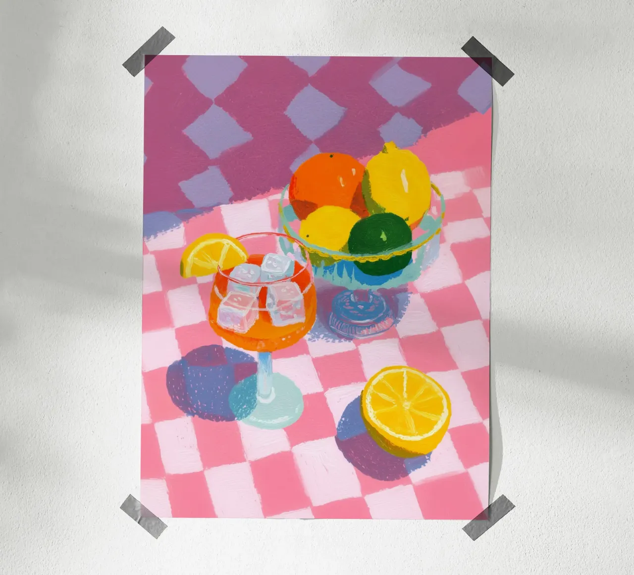 Magia della frutta con Aperol poster con telaio in alluminio da Carinaprint