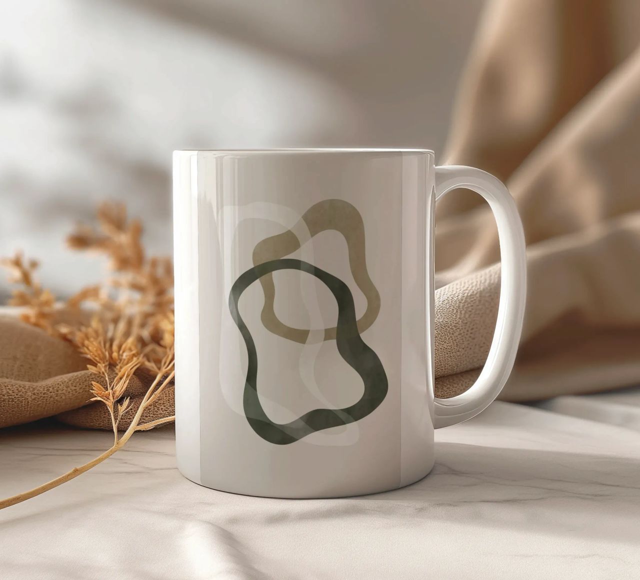 Forme astratte verdi No2 Print tazza in ceramica da weimann shop