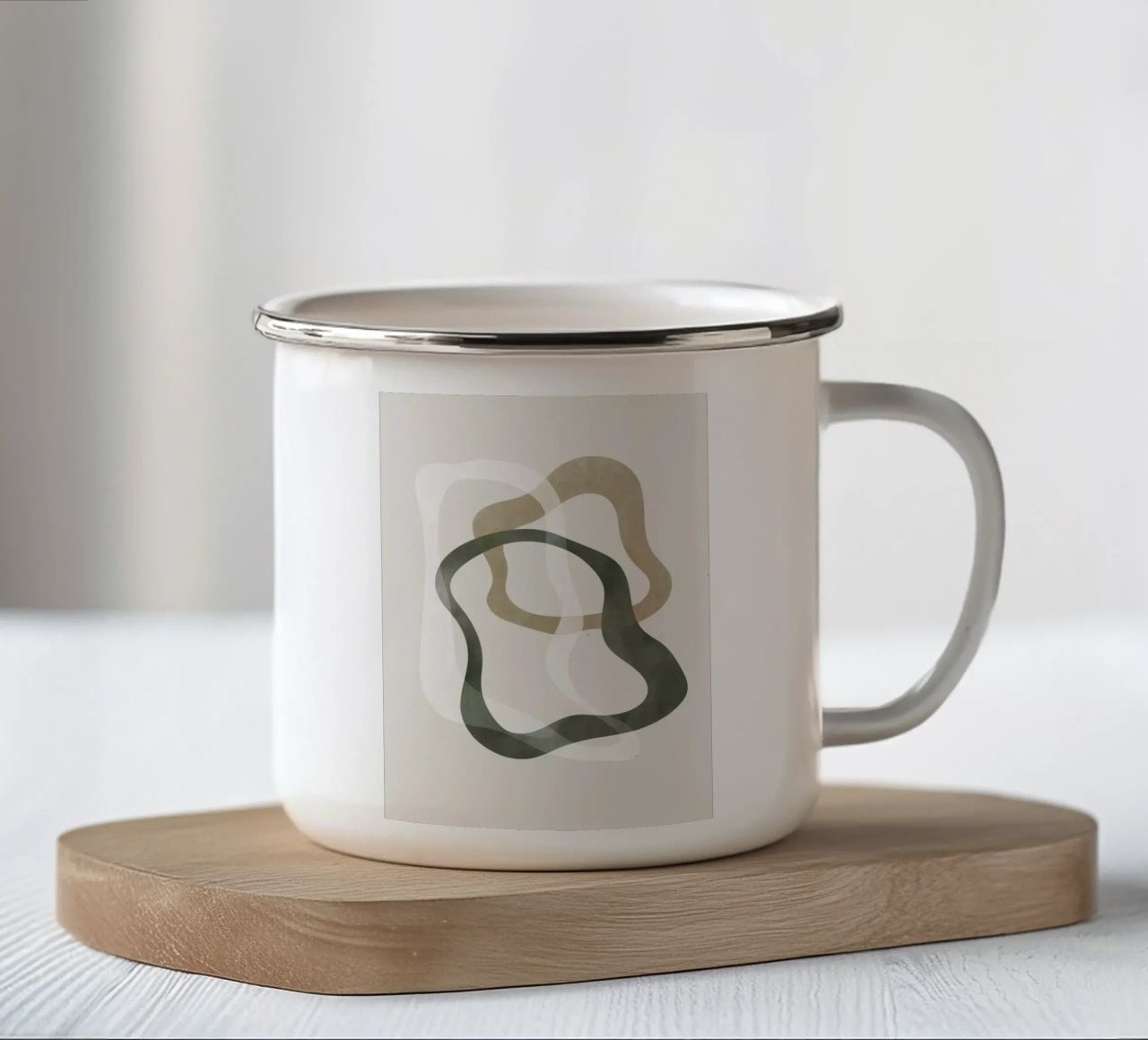 Forme astratte verdi No2 Print tazza in smalto da weimann shop