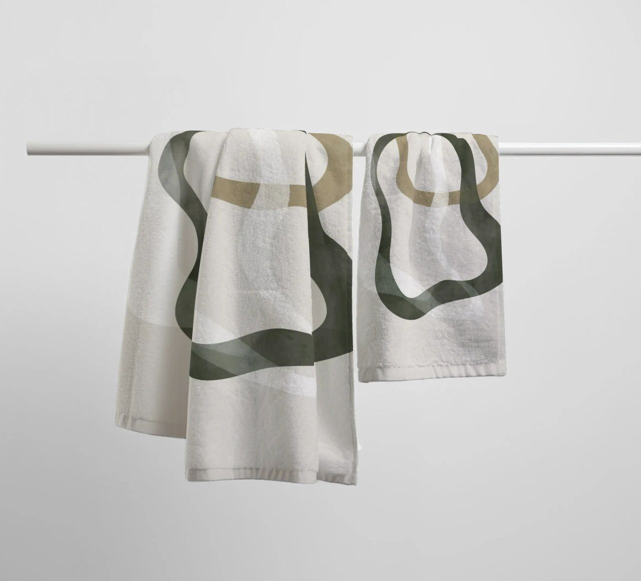 Forme astratte verdi No2 Print asciugamano da bagno da weimann shop